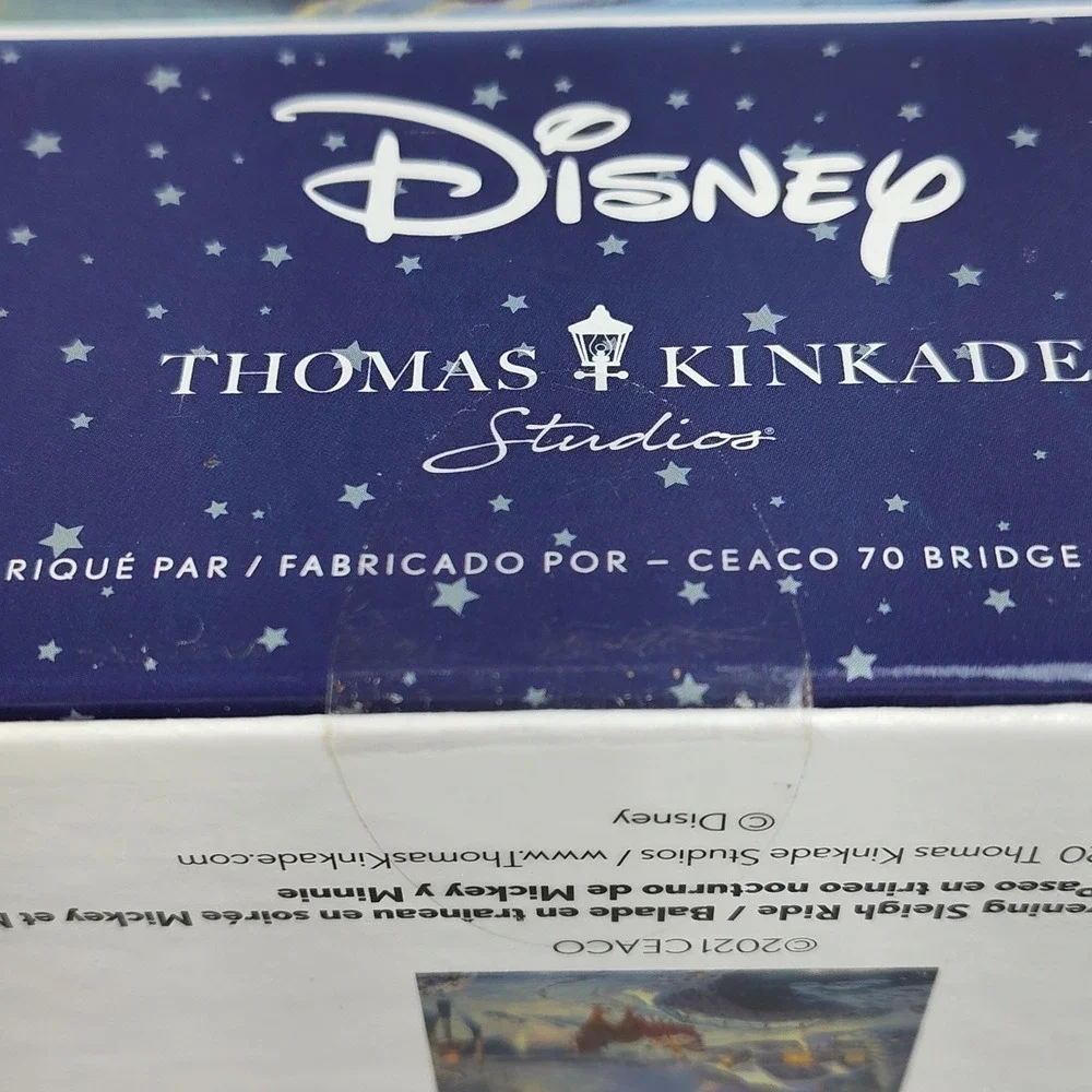 Ceaco Disney Thomas Kinkade 1000 pc Puzzle Mickey Minnie Evening Sleigh Ride NEW